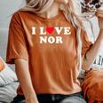 I Love Nor Match Girlfriend & Boyfriend Nor Name レディースオーバーサイズコンフォートTシャツ Yam