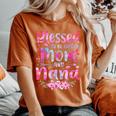 Mother's Day Blessed To Be Called Mom And Nana Flowers Women's Oversized Comfort T-Shirt Yam