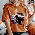 Pinup Girl ビンテージクラシックカー ホットロッド ロカビリー レディースオーバーサイズコンフォートTシャツ Yam