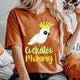 Retro Cockatoo Mother Mom Cockatoo Mommy Cockatiel レディースオーバーサイズコンフォートTシャツ Yam