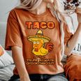 Taco Trump Always Chickens Out レディースオーバーサイズコンフォートTシャツ Yam