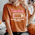Teacherummer Recharge Required シャツ レディースオーバーサイズコンフォートTシャツ Yam