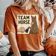 Team Horse 面白い馬のデザイン レディースオーバーサイズコンフォートTシャツ Yam