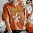 Tequila Por Favor アルコール テキーラ酒飲み メキシコ レディースオーバーサイズコンフォートTシャツ Yam