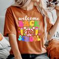 Welcome Back To School Teacher Happy First Day Of School Women's Oversized Comfort T-Shirt Yam
