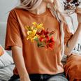 ユリの花 恋人の日 ユリ ホームフラワー ガーデンデザイン レディースオーバーサイズコンフォートTシャツ Yam