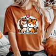 ローの馬と虎を抱きしめる Cuddling Horse And Tiger In Love レディースオーバーサイズコンフォートTシャツ Yam