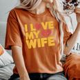 夫 妻 引用 I Love My Wifeays For Lover Husband レディースオーバーサイズコンフォートTシャツ Yam