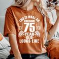 男性、女性、75歳の誕生日への75歳の誕生日プレゼント レディースオーバーサイズコンフォートTシャツ Yam