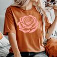 赤 バラ 花 バラの頭 庭 夏 Rose Red Flower Roses レディースオーバーサイズコンフォートTシャツ Yam