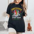 1865年以来、すべてのチェーンを破る 女性 男性 Junenth Freedom レディースオーバーサイズコンフォートTシャツ Black