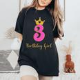3歳の誕生日 女の子 3歳 誕生日パーティー 幼児 レディースオーバーサイズコンフォートTシャツ Black