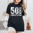 50歳 男性 ギフト 50歳 誕生日プレゼント 女性用 レディースオーバーサイズコンフォートTシャツ Black