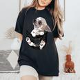 I Am Looking At You 面白い チワワ ポケット犬 お母さん 恋人 レディースオーバーサイズコンフォートTシャツ Black