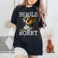Beagle Mommyビーグル ママ フンデ ママについてつぶやく イングリッシュ・ビーグル ママ レディースオーバーサイズコンフォートTシャツ Black