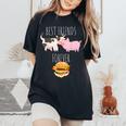 Best Friends Forever Beef Lover Pork Meat Bacon Burger レディースオーバーサイズコンフォートTシャツ Black