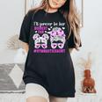 Her Biggest Fan Gymnastics Aunt Of A Gymnast Auntie Women's Oversized Comfort T-Shirt Black