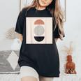 Boho 抽象形アート ミッドセンチュリー モダンアート レディースオーバーサイズコンフォートTシャツ Black