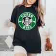 Cheer Girl 面白いチアリーダーグラフィック 女の子用 レディースオーバーサイズコンフォートTシャツ Black