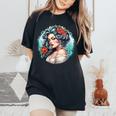 Chicano Girl メキシコ系アメリカ人 シカーノ ヒスパニック ラティーナ レディースオーバーサイズコンフォートTシャツ Black