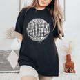Disco Mom シルバー ディスコ ボール Mothers Who Disco レディースオーバーサイズコンフォートTシャツ Black