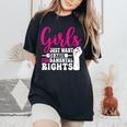 Girls Just Want To Have Fundamental Rights レディースオーバーサイズコンフォートTシャツ Black