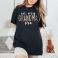 In My Grandma Era Leopard Letter Print Grandma Women's Oversized Comfort T-Shirt Black