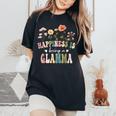 Happiness Is Being A Glamma Floral Glamma Mother's Day Women's Oversized Comfort T-Shirt Black