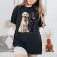 Happy Two Labradors ゴールデンブラック ラボレトリバー Mom Dad レディースオーバーサイズコンフォートTシャツ Black