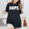 Hope Romans 15 13 レトロ グルービー 面白い クリスチャン 信仰 聖書 J レディースオーバーサイズコンフォートTシャツ Black