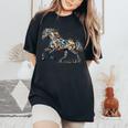 Horse Lover Majestic Horse 馬のグラフィック デザイン レディースオーバーサイズコンフォートTシャツ Black