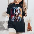 Hot Girl On 男性用 ハーフエンジェル&ハーフデーモンガール レディースオーバーサイズコンフォートTシャツ Black