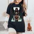 Hot Girl On 男性用 堕天使バトルレディ レディースオーバーサイズコンフォートTシャツ Black
