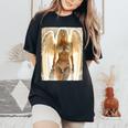 Hot Girl On 男性用 セクシー ブロンド エンジェル ガール ピンナップ レディースオーバーサイズコンフォートTシャツ Black