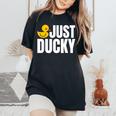 Just Duckyラバーダック レディースオーバーサイズコンフォートTシャツ Black
