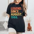 Legendince August 1968 Birthdayintage 1968 レディースオーバーサイズコンフォートTシャツ Black