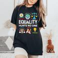Lgbt 平等は誰もプライドを痛めない 人権 男性 女性 キッズ レディースオーバーサイズコンフォートTシャツ Black
