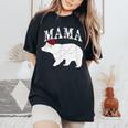 Mama Bear Xmas Buffalo Plaid Lights Matching Family Pajama レディースオーバーサイズコンフォートTシャツ Black