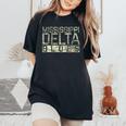 Mississippi Delta Blues Intage Retro Envejecida Camiseta extragrande cómoda para mujer Black