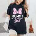 Mommy Of The Birthday Girl Cute Pink Bow Family Matching Women's Oversized Comfort T-Shirt Black