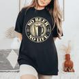 No Beer No Life ヴィンテージ飲酒 ビール愛好家向け 左胸 レディースオーバーサイズコンフォートTシャツ Black