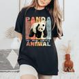 Panda Is Mypirit Animal かわいいパンダヴィンテージパンダ レディースオーバーサイズコンフォートTシャツ Black