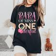 Papa Of Miss Onederful Girls 1歳の誕生日 マッチングファミリー レディースオーバーサイズコンフォートTシャツ Black