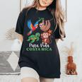 Parrot Sloth Turtle Vacation Tropical Pura Vida Costa Rica Women's Oversized Comfort T-Shirt Black