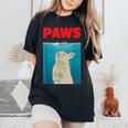Paws Bunny 面白いパロディ ウサギ好きのギフト レディースオーバーサイズコンフォートTシャツ Black