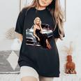 Pinup Girl ビンテージクラシックカー ホットロッド ロカビリー レディースオーバーサイズコンフォートTシャツ Black