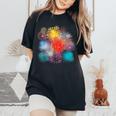 Pyrotechnics パイロマニック花火 パイロ爆発ロケット レディースオーバーサイズコンフォートTシャツ Black