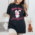 Shake Your Bunny Tail 愛らしいバブルガム レディースオーバーサイズコンフォートTシャツ Black