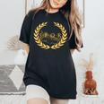 Spqr -Enatus Populus Que Romanus ローマ帝国 レディースオーバーサイズコンフォートTシャツ Black