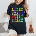 Sprunki All Here With Names For Boys And Girls Birthday レディースオーバーサイズコンフォートTシャツ Black